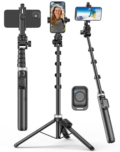 POVODO Selfie Stick for iPhone:Selfie Stick Tripod with Remote,Tripod for Video Recording,is Content Creator's Vlogging Kit,Compatible with Android, Camera, Also a Gopro Trip