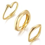 Lyithary 3PCS Chunky Gold Bracelets for Women Trendy Wide Wrist Cuff Bracelets Stack Waterdrop Bangle Fashion Jewelry Gift