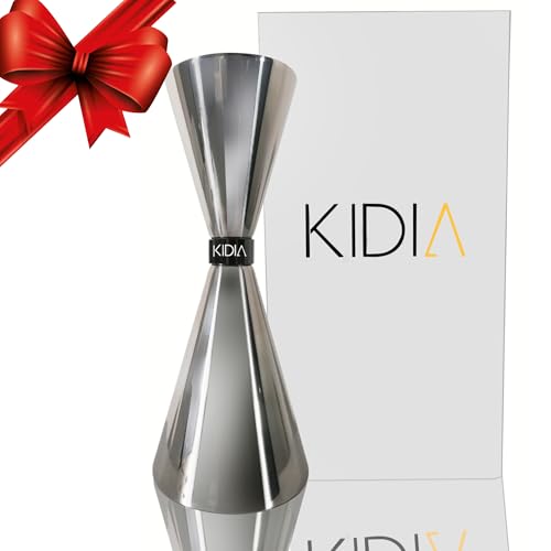 Kidia Jigger Professionale Cocktail in Acciaio Inox 304 – Misurino da Bar 1oz/2oz con Scale Interne ½–¾–1 oz e 1¼–1½–2 oz – Dosatore Cocktail Premium per Bartender