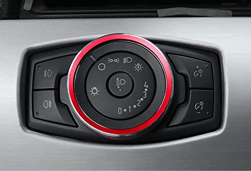 Ijdmtoy Red Anodized Aluminum Headlight Switch Button Knob Cover Compatible With 2015-2020 Ford F-150 And 2017-2020 Ford Raptor #TOP5