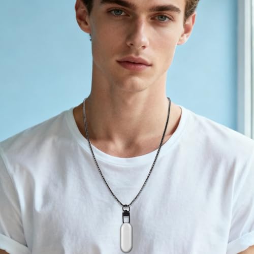 2 Stück Diktiergerät Halskette mit Schnalle, Diktiergerät Halsband aus Edelstahl für Alltag und Outdoor Aktivitäten Kompatibel mit Plaud NotePin
