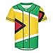Vnurnrn Guyana Flag Mens Baseball Button Down Jersey Hipster Hip Hop T Shirts