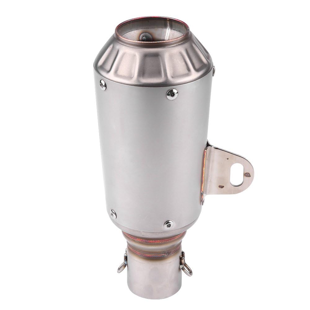 Motorrad Auspuffrohr Universal Schalldämpfer Edelstahl Auspuff Endrohr Spitze für die meisten Motorräder mit 51 mm Durchmesser(Titan)