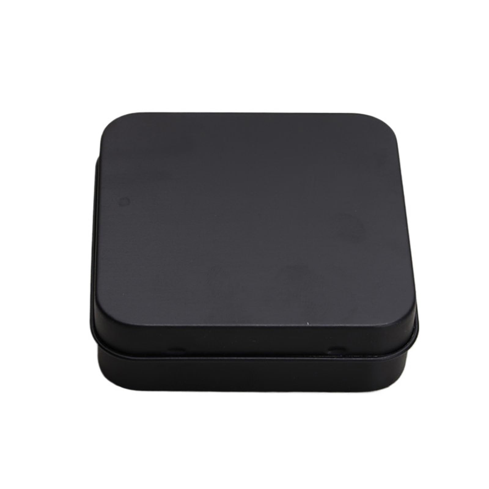 Petite boîte de rangement nomade en métal noir pour transporter vos bonbons et pilules