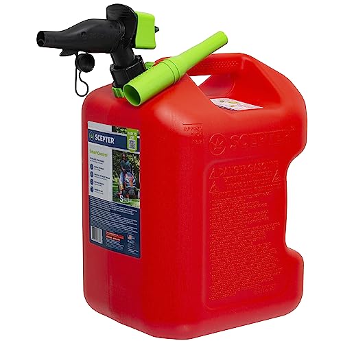 Scepter FSCG552 Fuel Container with Spill Proof SmartControl Spout with Bonus Spout Extender, Rear Handle Red Gas Can, 5 Gallon