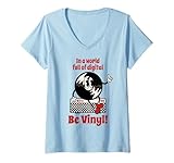 Ressentez le charme de l'analogique avec le design « In a World Full of Digital, Be Vinyl » pour les collectionneurs de disques et les amateurs de vinyles. Il représente un disque vinyle en tant qu'adorable mascotte rétro, assis sur un amplificateur.