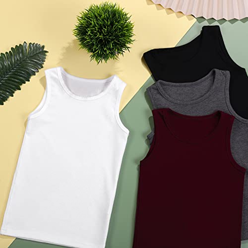 Poroka 4 Pack Kids Tank Top Kids Sleeveless Undershirts Solid Tagless Toddler Tank Tanks For Boys And Girls #TOP3