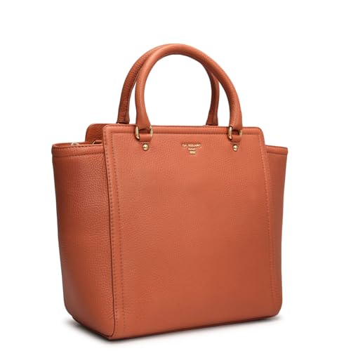 Image of Da Milano Leather Satchel Bag for Women - Brown (LB-00687OL)