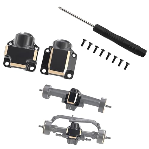 Image of 2PCS Black Coated Brass Front and Rear Axle Caps with Weights, Differential Cover, Suitable for AXIAL SCX30 Upgrade Parts