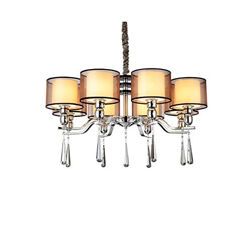 Lustre LED chrome fumé luminaire suspendu pour décoration de chambre moderne