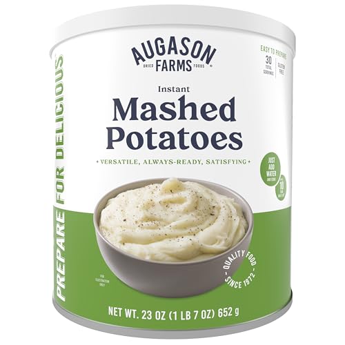 Augason Farms Instant Mashed Potatoes Can, Emergency Food Supply, Everyday Meals, 30 Servings