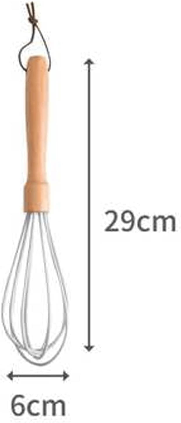 Whisks Silicone Whisk,Suitable for Beat eggs, whisk butter, flour, meat filling,+304 stainless steel+beech,Cold gray,29 * 6cm