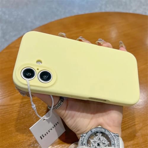 Coque silicone iPhone 16 jaune lait antichoc anti-rayures