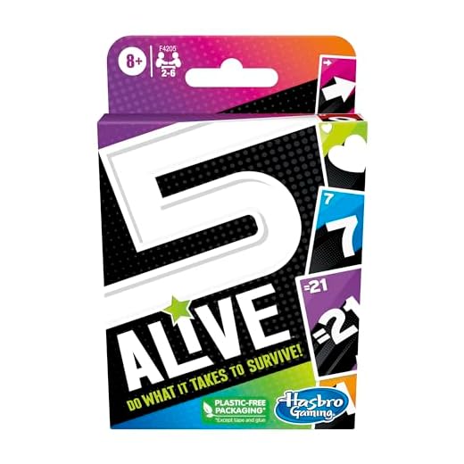 Hasbro Gaming 5 Alive Card Game, Fast-Paced Game for Kids and Families, Easy to Learn, 2 to 6 Players, Fun Summer Activities, Vacation Travel Essentials, Ages 8+