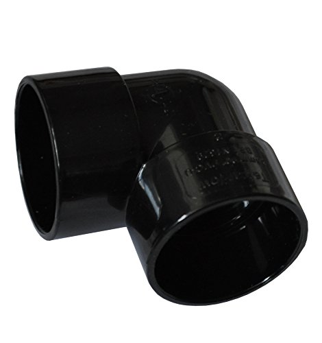 Solvent Black 50mm (56mm) Waste Pipe 90 Degree Knuckle Bend - Pack of 2