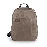 UPPAbaby Changing Backpack - Multiple Storage Compartments - Side Bottle + Laptop Pockets - Trolley Sleeve - Stroller Strap Attachment - Owen - Mocha Mélange | Chestnut Leather