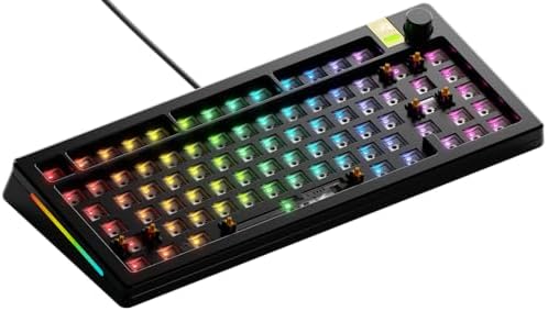 GLORIOUS Gaming GMMK 3 PRO HE Barebones : Clavier réactif, Effet Hall, Polling 8K, Corps alu et Joints modulaires, Prise en Charge des switches MX mécaniques et magnétiques, TKL 75%, ANSI - Noir