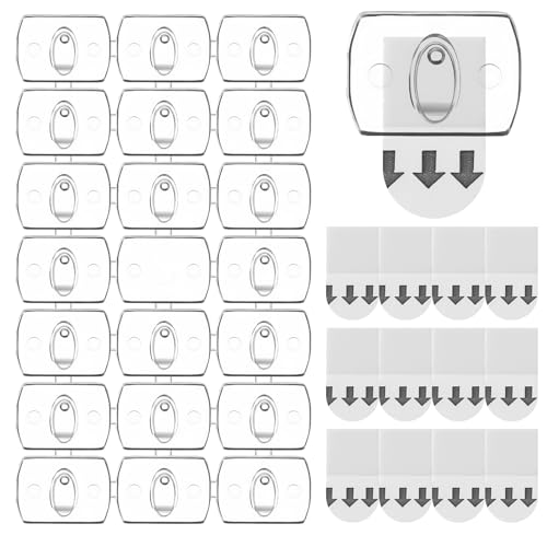 Yuomeaz 60Pcs Mini Adhesive Hooks, Light Clips for Hanging, Removable
