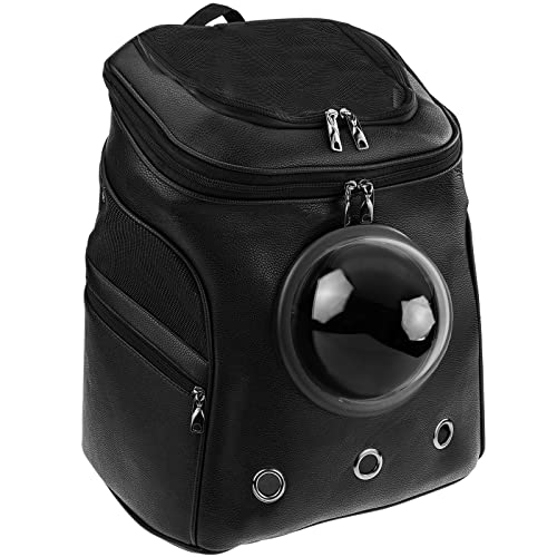 CityBAG - Pet Carrier Rucksack für Katzen und Hunde Kunstleder Pet Carrier, schwarz, Farbe schwarz Cover