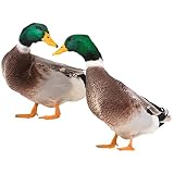 GANAZONO 2pcs Duck Garden Statues Acrylic Animals Statues Decor Outdoor Duck Figure Ornaments for Pa
