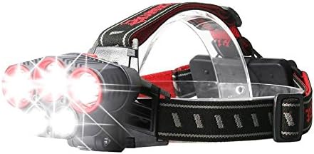 Cussity Updated Waterproof USB Rechargeable Headlamp,Ultra Bright 5 LED Headlight with 6 Lighting Mode