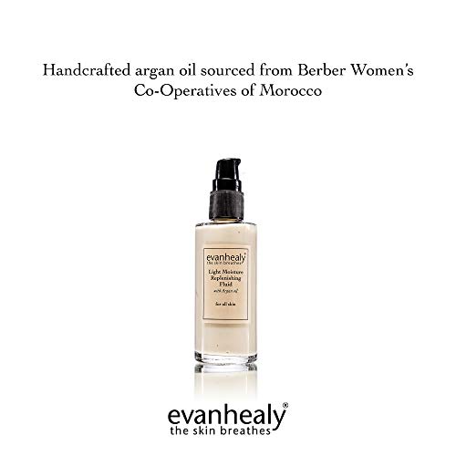Evanhealy Light Moisture Replenishing Fluid With Argan Oil | Natural Moisturizer Serum For Dry & Sensitive Skin | Anti Aging Vitamin E Oil Face Serum #TOP4