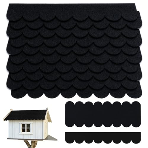 Cryptisg 22 Piezas Techo de Fieltro, Tejas de Fieltro Impermeables Autoadhesivo, Autoadhesivas Tejas de Techo para Casas de Pájaros, Perros, Casetas de Jardín, Techos de Buzones