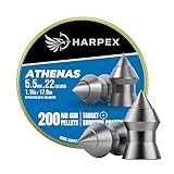 HARPEX Athenas .22 Cal Airgun Pellets – 17.9 Grain Pointed Design – High Accuracy – Precision Lead Pellets for Target Shooting, Small Game & Consistent Performance – 200 Count