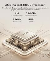 ACEMAGIC K1 Mini PC,AMD Ryzen 4300U (bis zu 3,70 GHz),16GB LPDDR4 512GB SSD – Ansicht 3