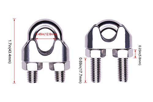 Penta Angel 3/8" M10 Stainless Steel Wire Rope Cable Clip Clamp 10Pcs #TOP1