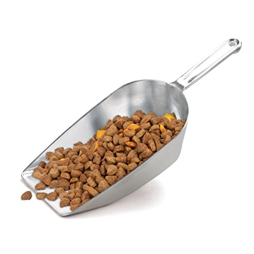 HIC Flat Bottom Multi-Purpose Food and Utility Scoop, Commercial-Grade Anodized Cast Aluminum, 12.25-Inches