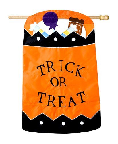 Drapeau Trick Or Treat Evergreen 71x111 cm pour décoration extérieure Halloween