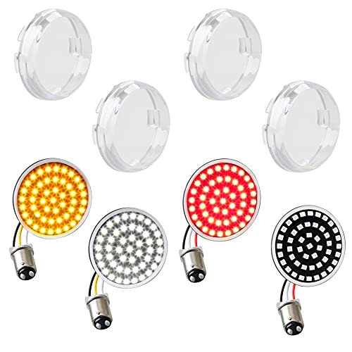 Quasco Led Turn Signals, 1157 Front Rear Turn Signal Lights Clear Lens Compatible With Harley Sportster Dyna Softail Road Street Glide Road King Cruiser Turing Iron 883 #TOP25