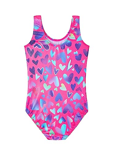 HOZIY Gymnastics Leotards for Girls Toddlers Kids Sleeveless Tumbling Outfits for Dance Print