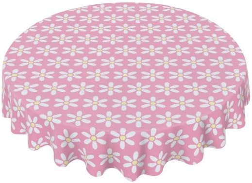 Mantel redondo con diseño de flores, lavable, resistente a las arrugas, para el hogar, cocina, comedor, picnic, campamento, fiesta, vacaciones, 60