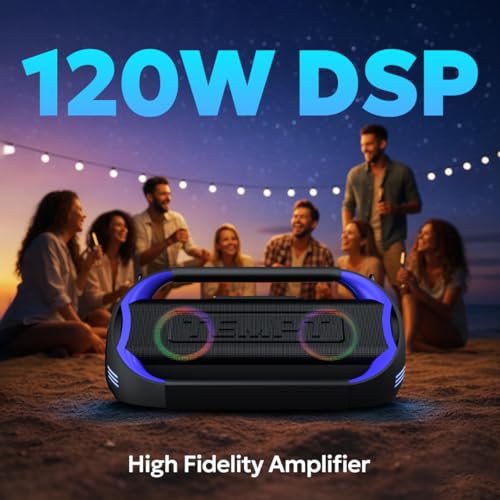 Image of TEMPT Boombuddy Bluetooth Wireless Speaker 120W 18hrs 3 EQ (Blue)