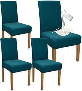 Granbest Premium Waterproof Dining Chair Covers Set of 4, Stretch High Back Chair Slipcovers for Dining Room, Washable Removable Chair Protector for Banquet, Kitchen, Party, Hotel (Grey, Pack of 4)
