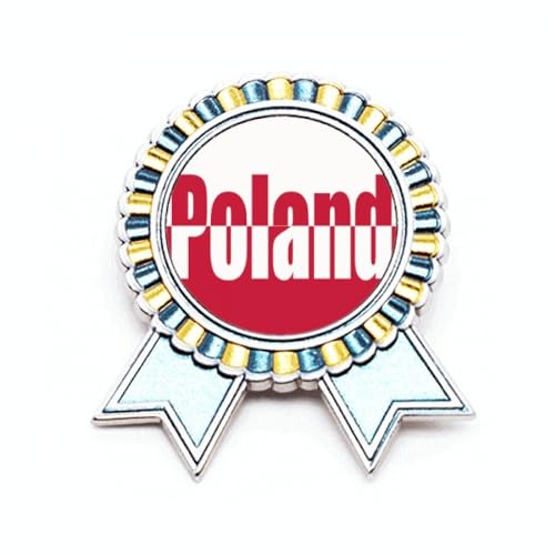 Broche drapeau Pologne Art Déco en métal élégant taille M