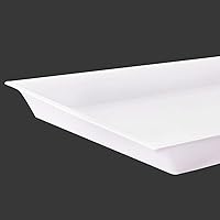 Vista 3 de Supernal 12 bandejas de plástico blanco para servir, bandejas decorativas de 15 x 10 pulgadas, bandeja rectangular inclinada, bandeja de plástico