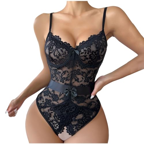 Zzalalana Lingerie for Women Sexy Slutty Sex Accessories for Adults Couples Lace Babydoll Sex Things for Couples Kinky C113 Black