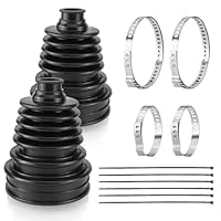 Universal Silikon Achsmanschette Reparatursatz (2 Stück), Zuschneidbare Antriebswellen Manschette für 19–24 mm Wellen, Staubdichtes Faltenbalg Set mit Edelstahl-Schellen & Kabelbindern Schwarz