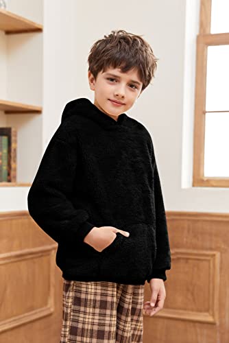 Image of Makkrom Boys Girls Sherpa Hoodies Fleece Hoodie Pullover Outfits for Kids