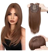 Hairro Hair Toppers with Bangs for Women, Add Volume Length with Invisible Clips In Hairpieces Sy...