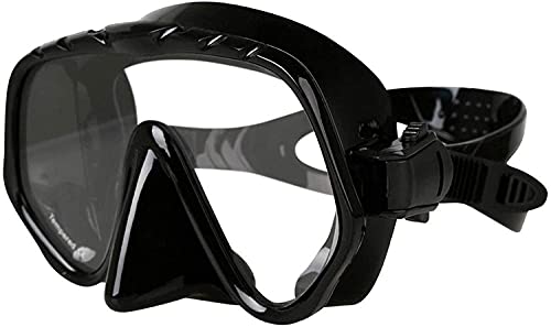Schutzbrille Tauchen Schnorcheln Professionelles Unterwassertauchen Weitsicht-Wassersportgerät mit einteiliger Antibeschlaglinse (Schwarz) Feito NA China
