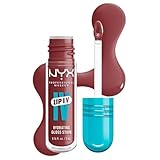 NYX Professional Makeup Brillo de Labios Hidratante, Color y Brillo Efecto Húmedo, Hasta 12H de Hidratación, Con Vitamina B12 y Magnesio, Lip IV Hydrating Gloss Stain, Tono: Hydra-Honey