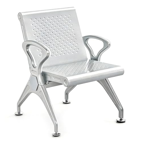 JINGSHIQIAOPL Metal Waiting Room Chair with Armrests, Heavy Duty Waiting Area Chairs with 440 Lbs Capacity for Office, Clinic, Lobby