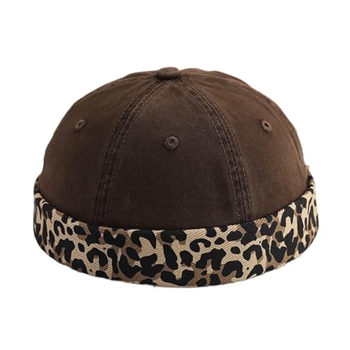 Casquette délavée sans bords en coton rétro de couleur unie style vintage