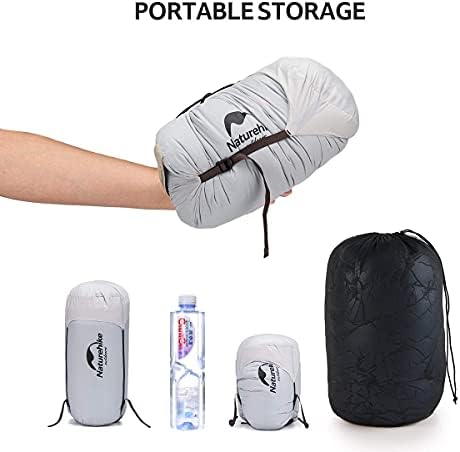 Naturehike Sleeping Bag Adults Rectangular Sleeping Bag 4 Season Sleeping Bag Goose Down Sleeping Bag for Hiking Backpacking and Camping Navy Blue-400g