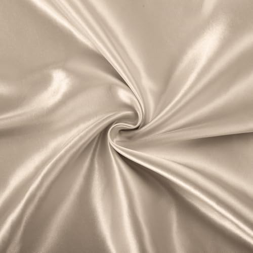 Image of SiinvdaBZX 4-Piece Cot Sheet Set 31 inch x 75 inch, Beige Satin Cot Size Sheets Silky Soft Rv Bunk Bed Sheets for Narrow Twin /Camp Bunk /Guest Beds /Army Cots /Trifold Mattress