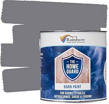 HOME GUARD BARN PAINT Exterior Wooden Buildings Barns Sheds Fences Protection Water Based Hard Wearing Matt Finish (2.5 Litre, Barn Soot)